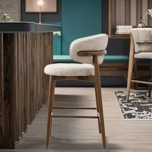 Tabourets de <span class=keywords><strong>bar</strong></span> de luxe, chaises de comptoir pour îlot de cuisine, chaises en bois pour restaurant, tabourets hauts <span class=keywords><strong>pas</strong></span> chers, vente en gros sur mesure - Product Image 3