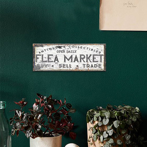Spot Flea Market Placa de puerta Compra y venta Señal de entrada Estilo retro Placa de madera Decoración de Arte de pared - Product Image 2