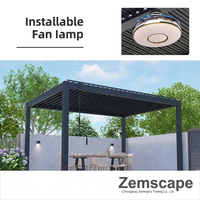 Pavillon de luxe à persiennes 3x4, persiennes latérales manuelles et électriques en aluminium, traitement de pression des persiennes réglables, bois naturel