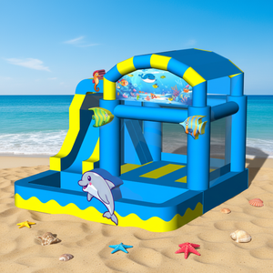 Château gonflable pour enfants avec toboggan aquatique, taille personnalisable, haute performance, commercial - Product Image 3