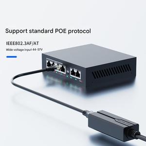 Convertisseur Ethernet PoE Gigabit 3 ports IEEE802.3AF/AT 48V vers 12V 1.2A pour caméra IP et sans fil - Product Image 3