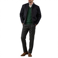 Blouson Bomber Homme Col Montant Zippé Couleur Unie Coupe-Vent Léger Tissé Fin Vêtement d'Extérieur Automne Style Smart Casual
