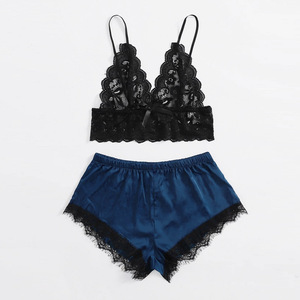 Nuevo conjunto de dos piezas de lencería sexy estilo europeo y americano, conjunto de camisón con encaje, moderno y cómodo. - Product Image 3