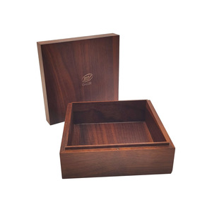 Walnut Wood Jewelry Box 150x150x66mm <b>Square</b> Custom Made General Packaging Storage Box - Product Image 2
