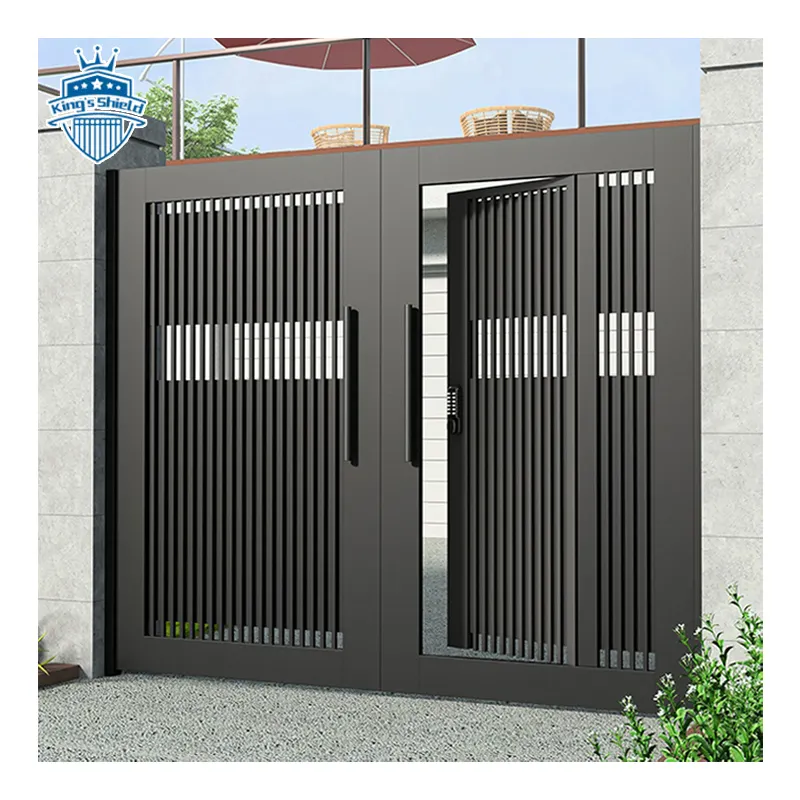 Son açık ana kapı tasarımları Modern özel Metal alüminyum otomatik salıncak kapı ev için