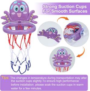 Huiye <span class=keywords><strong>bañera</strong></span> juego de disparos y divertido aro de baloncesto FORMA DE Animal fuerte succión baloncesto interior jugando juguetes de baño para niños pequeños - Product Image 4