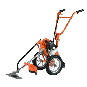 TOGO iki tekerlek fırçası kesici 52cc traktör bahçe aracı fırça kesici çim tekerlek, fırça