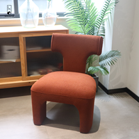 Canapé simple en polaire Teddy marron de luxe Tabouret de maquillage doux Fauteuil confortable pour chambre à coucher