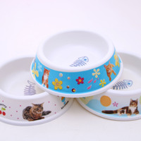 Fournitures pour animaux de compagnie Vente en gros Motif d'impression multicolore Bol en mélamine monochrome Petit bol Fond intime Antidérapant Modèle 5029