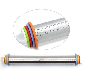 Small Moq French <b>Pins</b> Baking Adjustable <b>Rolling</b> <b>Pin</b> With Thickness Rings Dough Roller for Cookie Pastry Pizza - Product Image 5