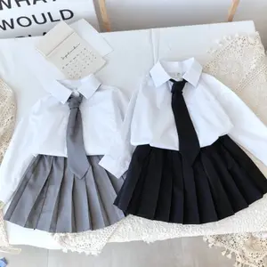 Pakaian Anak Perempuan Musim Gugur 2020 Baju Lengan Panjang Model Kampus Inggris Baju Rok Lipit Baju Kelas TK