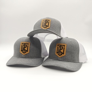 Richardson 112 Trucker Hat Custom Leather Patch Low MOQ Wholesale Personalized Engraved Logo Premium Quality Mesh <b>Cap</b> Wear - Product Image 1