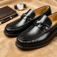 Mocassins en cuir pour hommes de haute qualité, à semelle épaisse, faits à la main en cuir véritable, à enfiler, pour tenue habillée ou décontractée