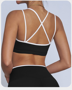 Soutien-gorge de sport pour femme en gros, à double bretelle fine, dos croisé, avec coussinets amovibles, soutien léger, pour yoga, pilates et fitness, style crop top - Product Image 2