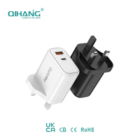 45W GaN PD3.0 QC3.0 SCP Yangına Dayanıklı Hızlı Şarj Adaptörü, Telefonlar/Tabletler/Dizüstü Bilgisayarlar ve Akıllı Saatler için Type-C/AC Girişli