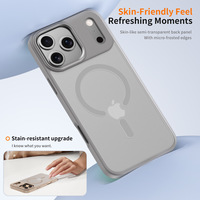 Coque de téléphone antichoc magnétique transparente en TPU+PC avec cadre d'objectif anti-jaunissement et béquille pour 16 17