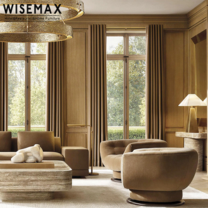Sillón Individual de Ocio WISEMAX FURNITURE, Estilo Moderno y Lujoso, Tapizado en Tela, Respaldo Curvo Giratorio, para Sala de Estar - Product Image 1