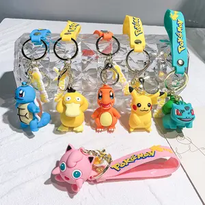 Kreative Karikatur Pikachu PVC Puppe Schlüssel ring Doraemon Narutos Dragon Ball 3D Gummi Hello kitty Schlüssel bund Rucksack Charm Anhänger