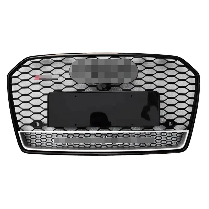 Auto modified High quality ABS material GRILLE WITH QUATTRO (CHROME) for AUDI A6 RS6 2016 2017 2018 2019