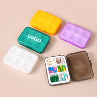 Organisateur de pilules transparent en forme de croix à 6 compartiments, étui à médicaments portable pour 3 jours