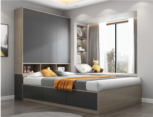 Cama Moderna Tamaño <span class=keywords><strong>Queen</strong></span> con Almacenamiento y Funciones de Masaje, Estructura de Madera, Color Personalizable - Product Image 2