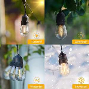 Cadena de luz <span class=keywords><strong>solar</strong></span> para acampar al aire libre Jardín <span class=keywords><strong>Terraza</strong></span> Decoración de Navidad con bombilla de bola de filamento de tungsteno se puede conectar - Product Image 4