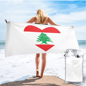 Toalla Deportiva de Gimnasio con la <span class=keywords><strong>Bandera</strong></span> de Líbano, para Verano 2025, Ideal para Playa o Piscina - Product Image 1