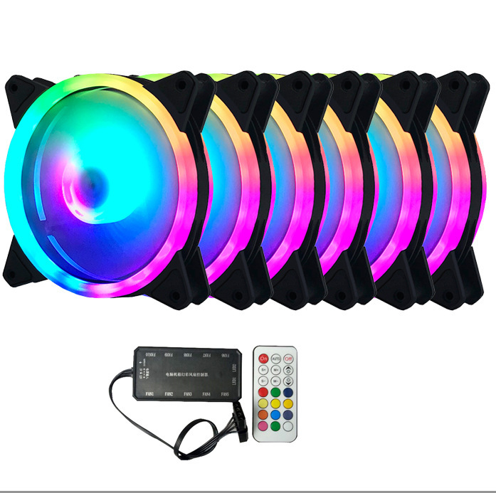 6 controladores de ventilador RGB negros