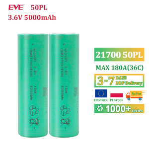 Batería de Litio EVE 50pl <span class=keywords><strong>21700</strong></span> 3.6v 5000mah 180A 36C de Alta Descarga, Celda EVE INR21700 50pl para Bicicleta Eléctrica y Scooter - Product Image 1