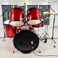 Batterie de percussions acoustiques complète Swift Horse DG-1 5 pièces pour débutants - Portable, pour adultes, en bois, réglable, 3 options de couleur