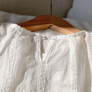 Magliette in Cotone Bianco con Fiori per Bambine, T-shirt Estiva Casual per Uso Quotidiano - Product Image 5