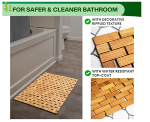 Bamboo Foldable Bath <strong>Mat</strong> <strong>for</strong> Bathroom Sauna Spa &amp; <strong>Tub</strong> Step-24x16x0.4 Inches Modern Farmhouse Decor - Product Image 6