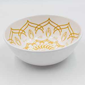 Collection de <span class=keywords><strong>vaisselle</strong></span> en mélamine <span class=keywords><strong>Mandala</strong></span> Art, assiettes, bols et tasses décoratifs à motifs dorés - Product Image 5