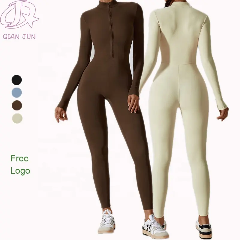 Venta caliente Gym Wear Plus Size One Piece Jumpsuit Gym Sports Fitness Yoga Soild Color Body Suit