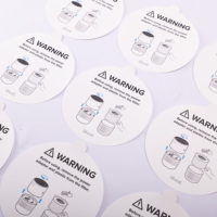 Étiquettes d'emballage personnalisées en PET holographiques, durables, imperméables, résistantes à la chaleur, autocollants d'avertissement de sécurité à gratter