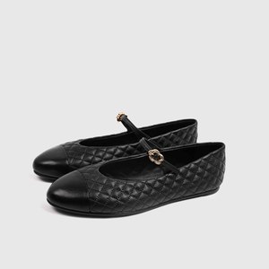 Mùa thu mới kim cương kiểm tra khối màu giày thủ công với ngón chân tròn nông trượt trên phẳng và một từ hương thơm cho mùa hè - Product Image 6