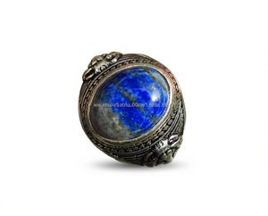 2022 New design Fashion Gothic Gem <b>Ring</b> Natural Lapis Lazuli Turkish <b>Mens</b> <b>Ring</b> - Product Image 1
