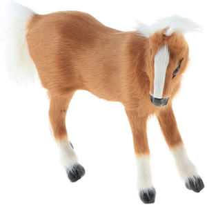 Simulation Faux Fur Animal Model <strong>Toy</strong> Handicraft <strong>Life</strong> <strong>Size</strong> Christmas Outdoor Home Decoration Light Brown <strong>Horse</strong> - Product Image 4