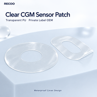 Patch transparent imperméable RECOO pour capteur CGM, film PU transparent pour moniteur continu de glucose, fabricant OEM