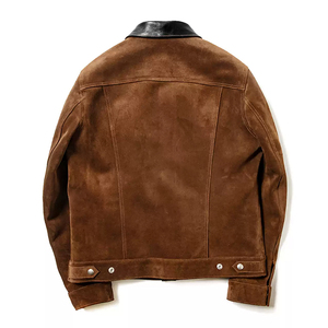 NAFA Customize Best Material Premium Loose <strong>Suede</strong> Goat Skin <strong>Leather</strong> <strong>Jacket</strong> for Male Outer Wear - Product Image 2