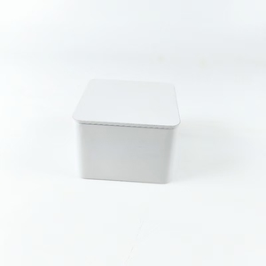Caja de Almacenamiento Cuadrada Blanca de Hojalata de Grado Alimenticio para Té/Galletas/Dulces/Joyas - Product Image 1