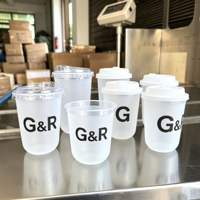 Gobelet transparent réutilisable sans BPA de 450 ml pour thé au lait, jus de fruits, matcha, avec paille – Personnalisable