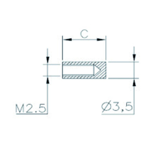 Adaptateur à bornes à vis M2.5 3,5 mm en laiton 1P longueur 8 mm - Product Image 1