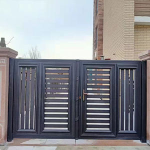 Balançoire bon marché pour porte extérieure moderne en aluminium avec fonction coulissante pour cour et allée Conception d'ouverture automatique - Product Image 5