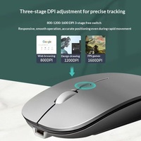 Souris sans fil silencieuse Qinlang intelligente rechargeable USB à capteur optique double mode, rétroéclairage coloré, 4 boutons pour ordinateur portable