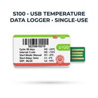 Perekam Suhu USB Sekali Pakai S100 untuk Logistik Rantai Dingin 120 Siklus Hari OEM & ODM