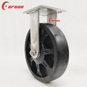 Roues de chariot industrielles robustes en acier inoxydable 200 mm (8 pouces) en nylon renforcé de verre, pivotantes et fixes, avec roulement à billes - Product Image 3