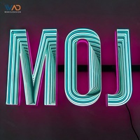Enseigne lumineuse LED néon personnalisée RVB multicolore à effet miroir infini, indice de protection IP67 - Lettres canal