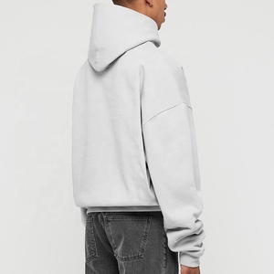 100% coton français éponge pull sweats logo personnalisé sweat à capuche uni printemps Streetwear poids lourd surdimensionné sweat à capuche vierge - Product Image 5