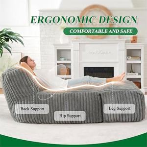 Sitzsack-Sofa für Erwachsene Sitzsack-Sessel Lounger Modularer Großer Sitzsack mit Memory-Schaum-Füllung für Wohnzimmer Balkon - Product Image 4